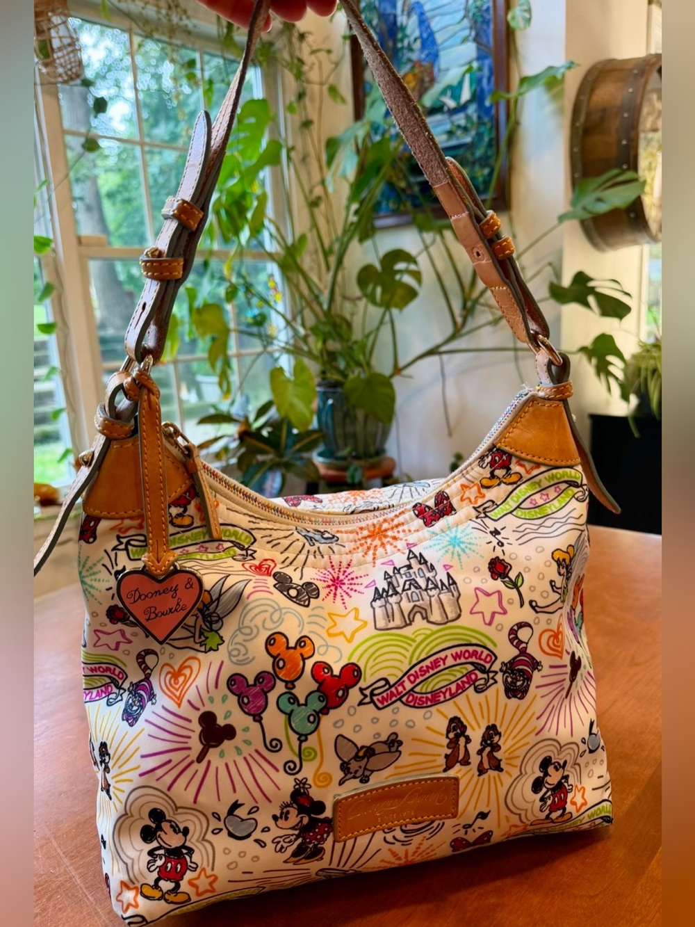 Dooney & Bourke Disney Parks Sketch Hobo Shoulder Bag Mickey Mouse Champsac